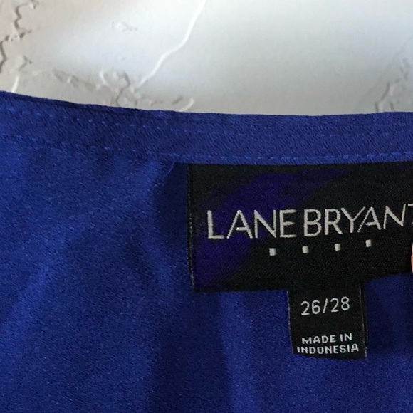 Lane Bryant|Royal blue chiffon long sleeve blouse with eyelet detail, plus size• - Picture 7 of 11